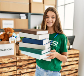 Girl holding a book